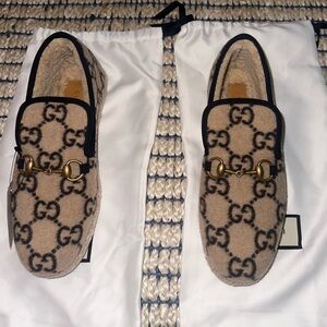 Gucci Fria Horsebit GG Logo Espadrilles Loafers
